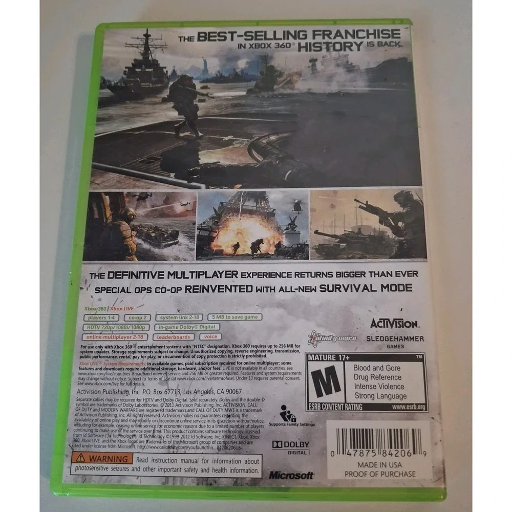 Call of Duty: Modern Warfare 3 (Xbox 360, 2011)